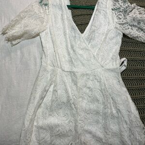 Elegant White Lace Romper